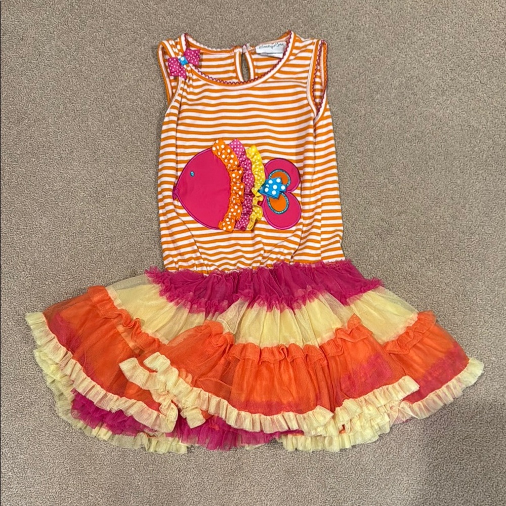 Emily Rose Orange and Pink Dance  with Ruffles
